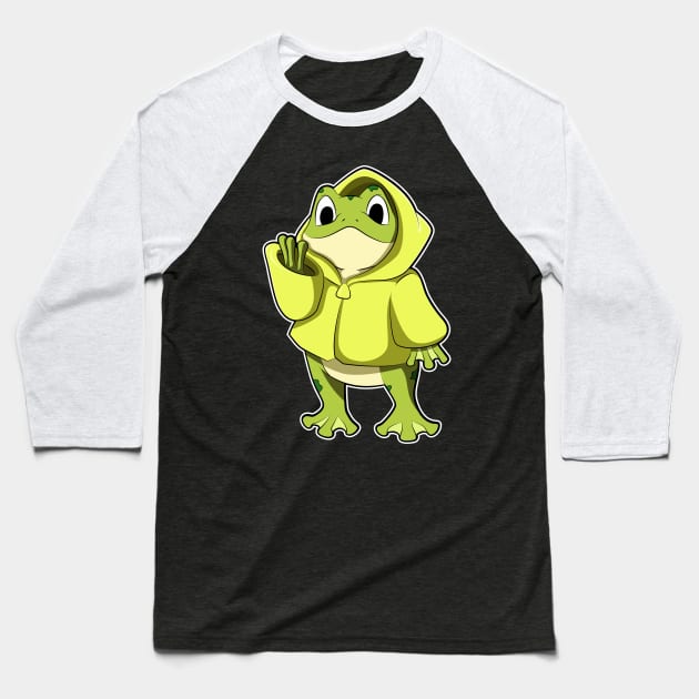 Frog with Raincoat Baseball T-Shirt by Markus Schnabel